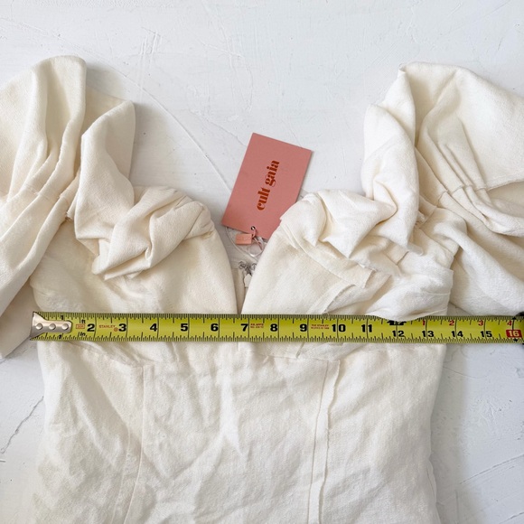Cult Gaia Ivory Off the Shoulder Dramatic Puff Sleeve Abby Top Size XS NWT - Picture 10 of 11
